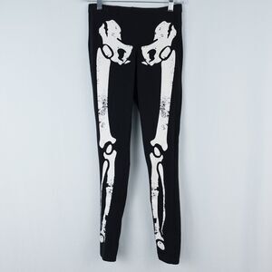 Hot Topic Skeleton Glow In The Dark Leggings Size Medium Halloween Goth Punk